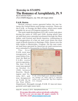 The Romance of Aerophilately, Pt. 9 by an Unknown Author (From STAMPS Magazine, July, 1942, with Images Added)