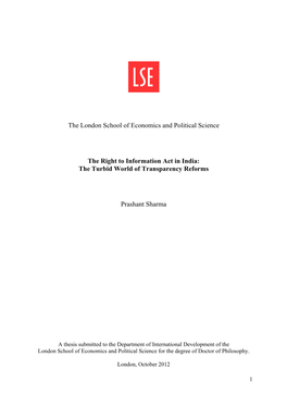 The London School of Economics and Political Science the Right To