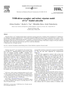 NMR-Driven Secondary and Tertiary Structure Model of Ca -Loaded