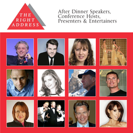 After Dinner Speakers, Conference Hosts, Presenters & Entertainers
