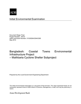 Coastal Towns Environmental Infrastructure Project – Mathbaria Cyclone Shelter Subproject