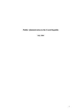 Public Administration in the Czech Republic