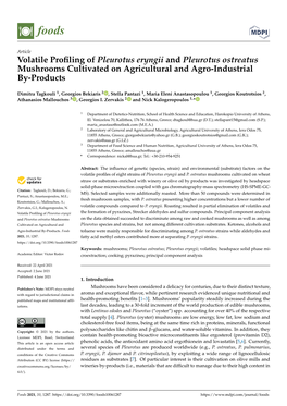 Volatile Profiling of Pleurotus Eryngii and Pleurotus Ostreatus