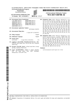 WO 2017/180788 Al 19 October 2017 (19.10.2017) P O P C T