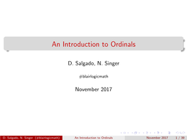 An Introduction to Ordinals