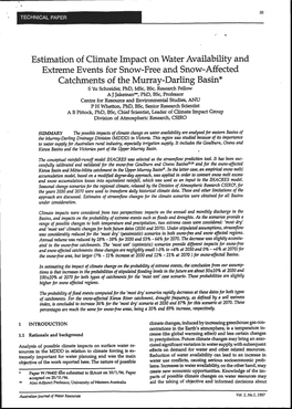 Estimation of Climate Impact on Water Availability and Extneme Events For