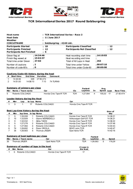 TCR International Series 2017 Round Salzburgring