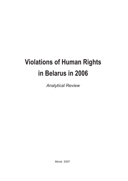 Violations of Human Rights in Belarus in 2006