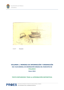 Volumen 1. Memoria De Información Y Ordenación Polanco Texto Refundido Tras La Aprobación Definitiva