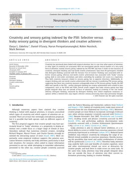 Creativity and Sensory Gating Indexed by the P50: Selective Versus Leaky Sensory Gating in Divergent Thinkers and Creative Achievers