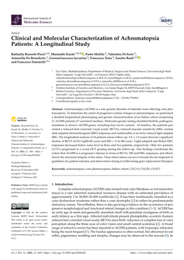 Clinical and Molecular Characterization of Achromatopsia Patients: a Longitudinal Study