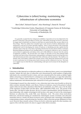 Cybercrime Is (Often) Boring: Maintaining the Infrastructure of Cybercrime Economies