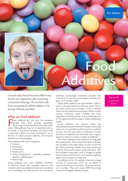 Food Additives to Be Acetic Acid (Also Known As Ethanoic Acid)