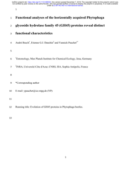 (GH45) Proteins Reveal Distinct Functi