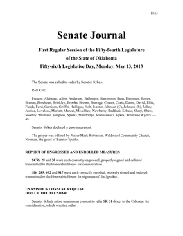Senate Journal May 13, 2013