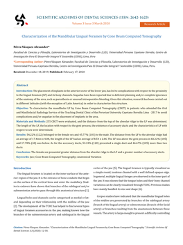 Characterization of the Mandibular Lingual Foramen by Cone Beam Computed Tomography