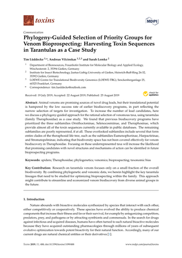 Harvesting Toxin Sequences in Tarantulas As a Case Study