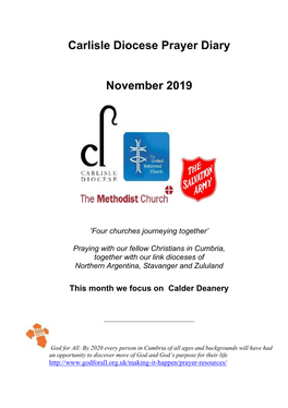 Carlisle Diocese Prayer Diary November 2019