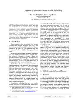 Supporting Multiple Oses with OS Switching