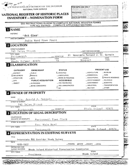 NATIONAL REGISTER of HISTORIC PLACES INVENTORY-- NOMINATION FORM DATE Enterefl