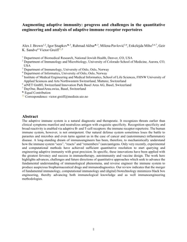 Progress and Challenges in the Quantitative Engineering and Analysis of Adaptive Immune Receptor Repertoires