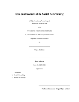 Campustream: Mobile Social Networking
