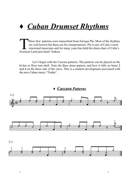 Cuban Drumset Rhythms