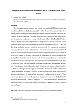 Conjugate Heat Transfer in the Unbounded Flow of a Viscoelastic Fluid Past a Sphere