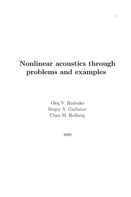 Nonlinear Acoustics Through Problems and Examples