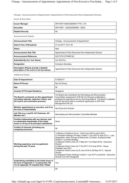 Sph Reit Management Pte