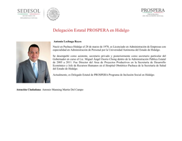 Delegación Estatal PROSPERA En Hidalgo