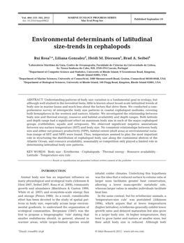 Environmental Determinants of Latitudinal Size-Trends in Cephalopods