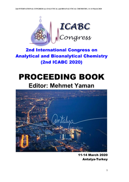 PROCEEDING BOOK Editor: Mehmet Yaman