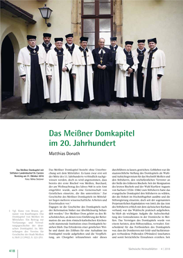 Das Meißner Domkapitel Im 20. Jahrhundert Matthias Donath