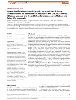 Hemorrhoidal Disease and Chronic Venous Insufficiency: Concomitance