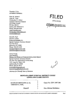 MOTION to ENFORCE CONSENT DECREE and MASTER SETTLEMENT AGREEMENT Page 1 ) Vs