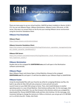 SAINT VM Setup Instructions