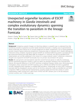 Giardia Intestinalis and Complex Evolutionary Dynamics Spanning the Transition to Parasitism in the Lineage Fornicata Shweta V