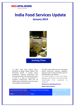 India Food Services Sector Update