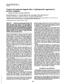 Conserved Sequence-Tagged Sites