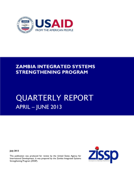 Quarterly Report April – June 2013