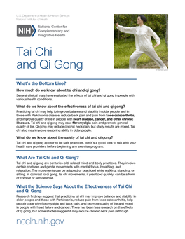 Tai Chi and Qi Gong? Several Clinical Trials Have Evaluated the Effects of Tai Chi and Qi Gong in People with Various Health Conditions