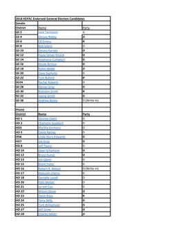 2018 KEPAC Endorsed General Election Candidates Senate District