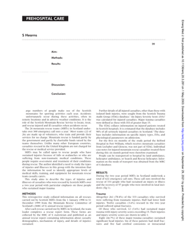 The Scottish Mountain Rescue Casualty Study S Hearns