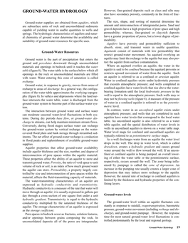 GROUND-WATER HYDROLOGY However, Fine-Grained Deposits Such As Clays and Silts May Also Have Secondary Porosity, Commonly in the Form of Frac- Tures