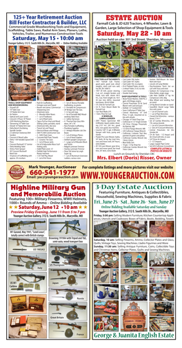 125+ Year Retirement Auction Bill Foster Contractor & Builder