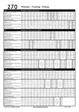 270 Mitcham – Tooting – Putney
