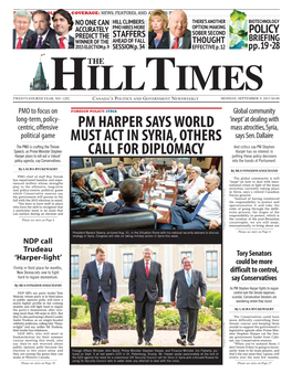 Pm Harper Says World Must Act in Syria, Others Call