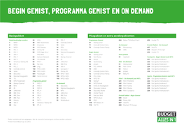 Begin Gemist, Programma Gemist En on Demand