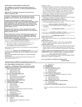 Herceptin Full Prescribing Information